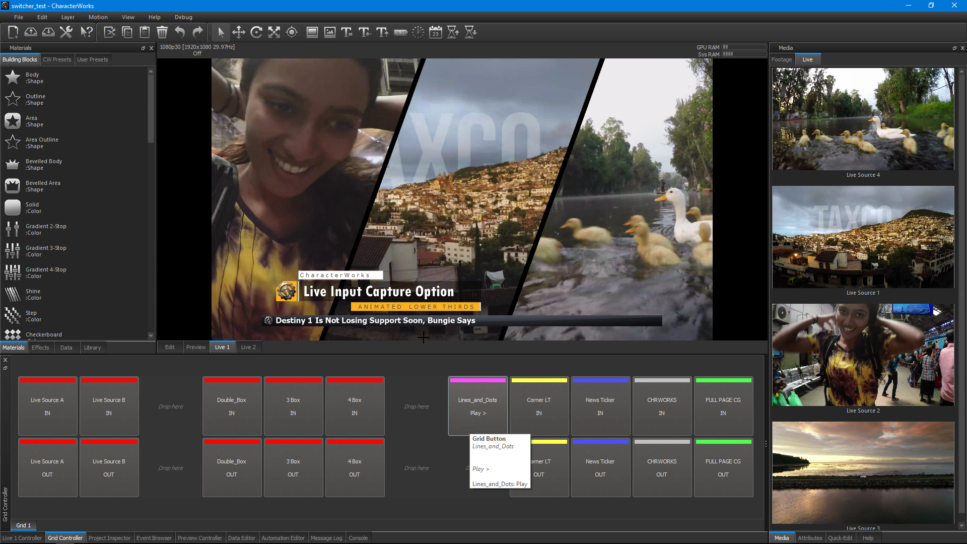 CharacterWorks Live Input Capture & Blackmagic DeckLink NDI Live Ingest