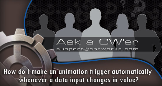 How do I make an animation trigger automatically whenever a data input changes in value?